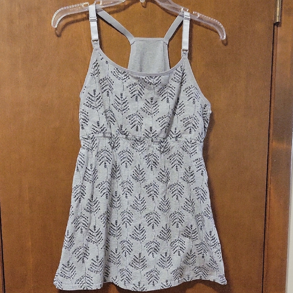 Gray & Black Maternity Nursing Tank Top M